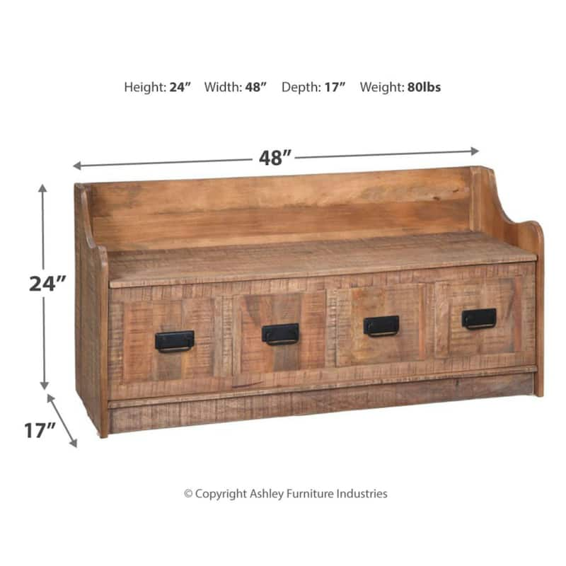 Garrettville Storage Bench - 48.38" W x 17.13" D x 23.88" H