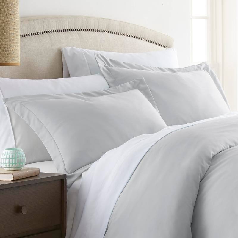 Soft Essentials Premium Ultra Soft 2 Piece Pillow Sham Set - Light Grey - King