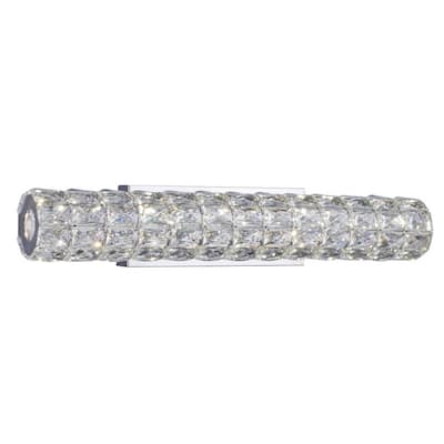LED Crystal Wall Sconce with Chrome Metal Frame