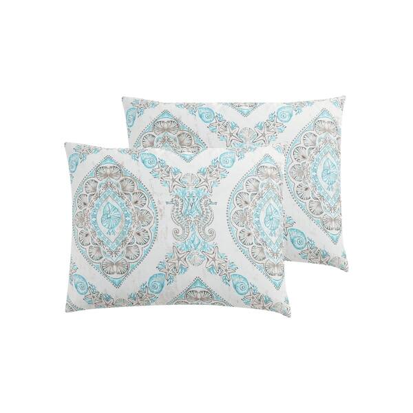 Shop Vcny Home Sea Damask Reversible Comforter Set On Sale