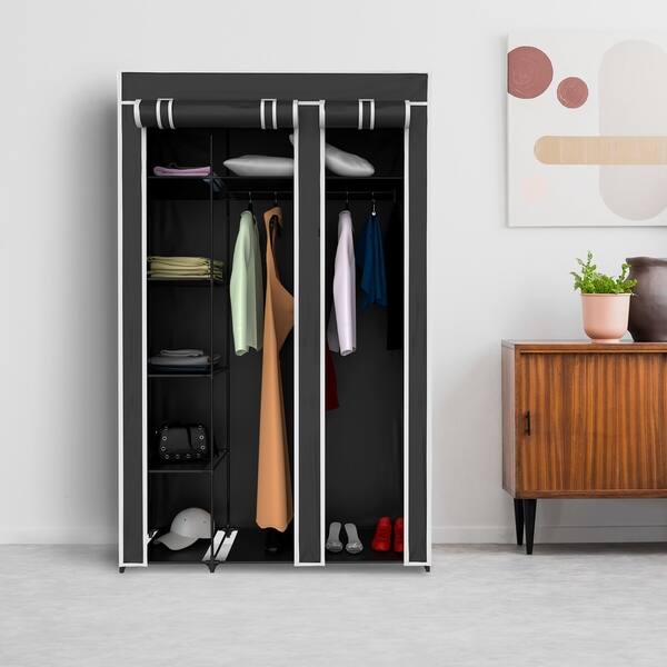 Shop Wardrobe Closet Organizer With Dust Cover Free Standing