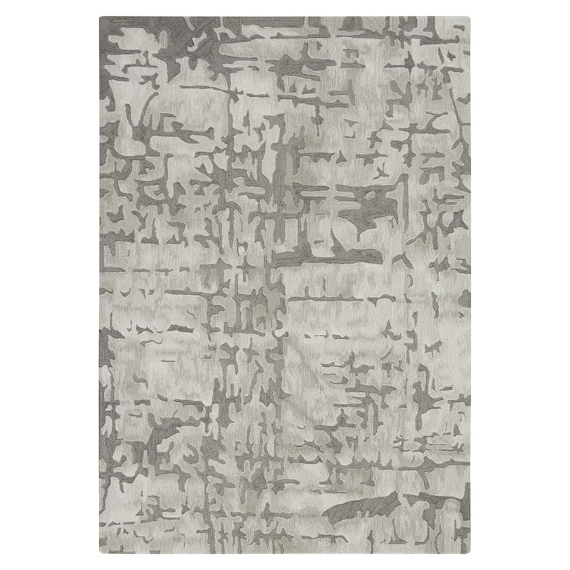 Nourison Symmetry Silver Area Rug - 8' 6" x 11' 6" - Ivory/Taupe - Rectangle
