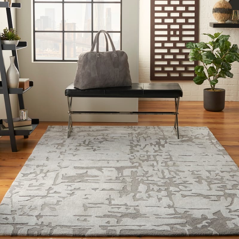 Nourison Symmetry Silver Area Rug