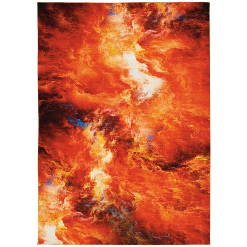 Nourison Le Reve Red Flame Area Rug - 7' 9" x 9' 9" - Red Flame - Rectangle