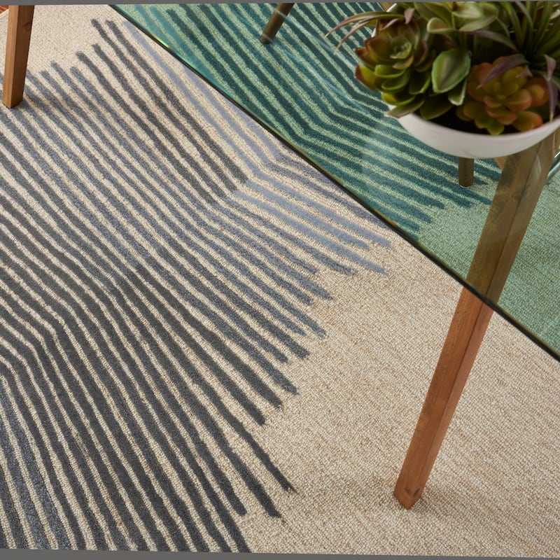 Nourison Symmetry Ivory/Grey Area Rug