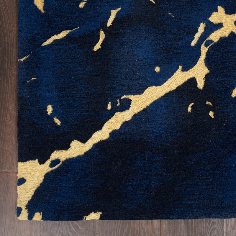 Nourison Symmetry Navy Blue Area Rug