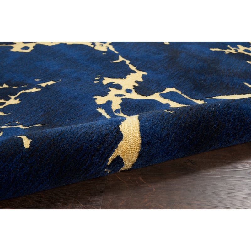 Nourison Symmetry Navy Blue Area Rug
