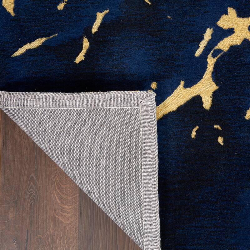 Nourison Symmetry Navy Blue Area Rug