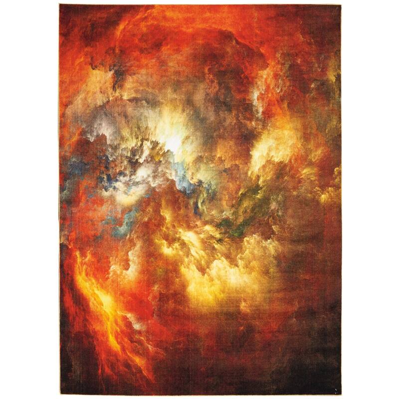 Nourison Le Reve Distressed Abstract Area Rug - 7'9" x 9'9" - Red/Orange - Rectangle