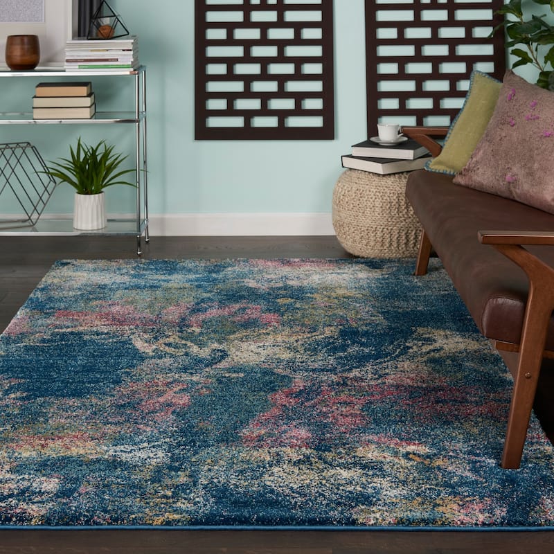 Nourison Fusion Multicolor Abstract Shag Rug
