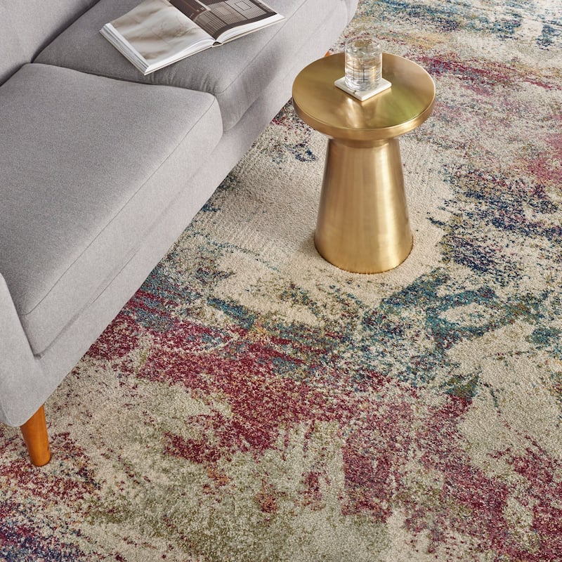 Nourison Fusion Multicolor Abstract Shag Rug