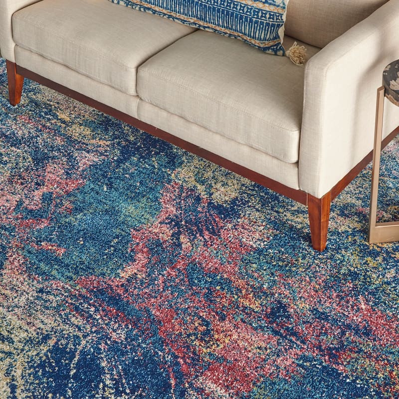 Nourison Fusion Multicolor Abstract Shag Rug