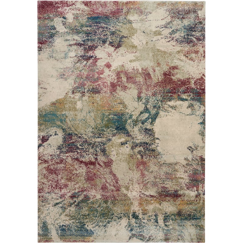 Nourison Fusion Multicolor Abstract Shag Rug