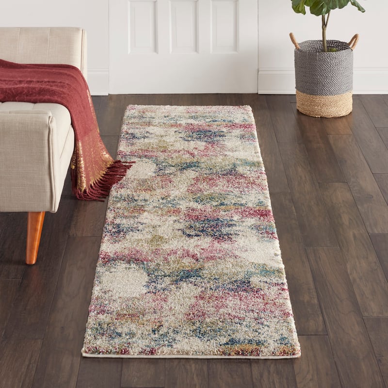 Nourison Fusion Multicolor Abstract Shag Rug