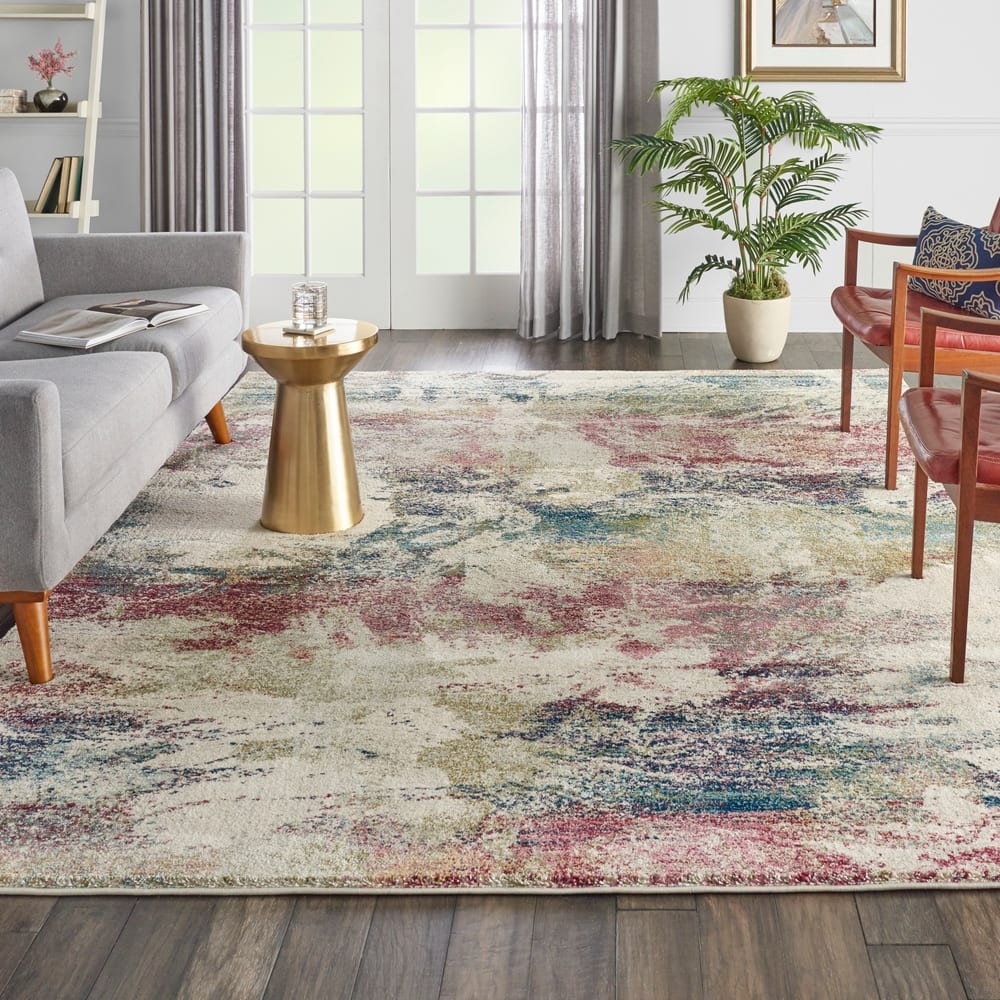 Nourison Fusion Multicolor Abstract Shag Rug