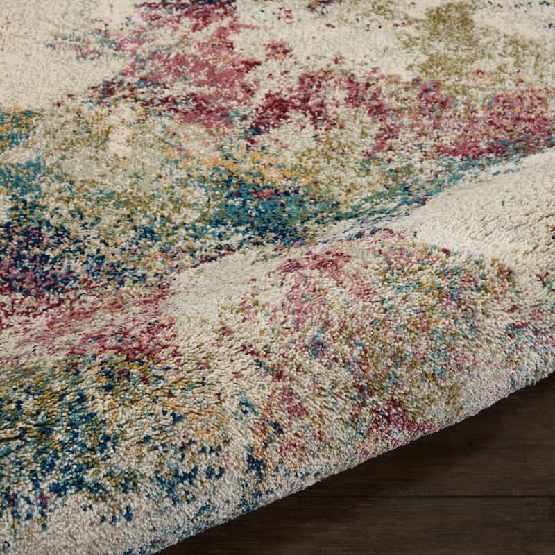 Nourison Fusion Multicolor Abstract Shag Rug