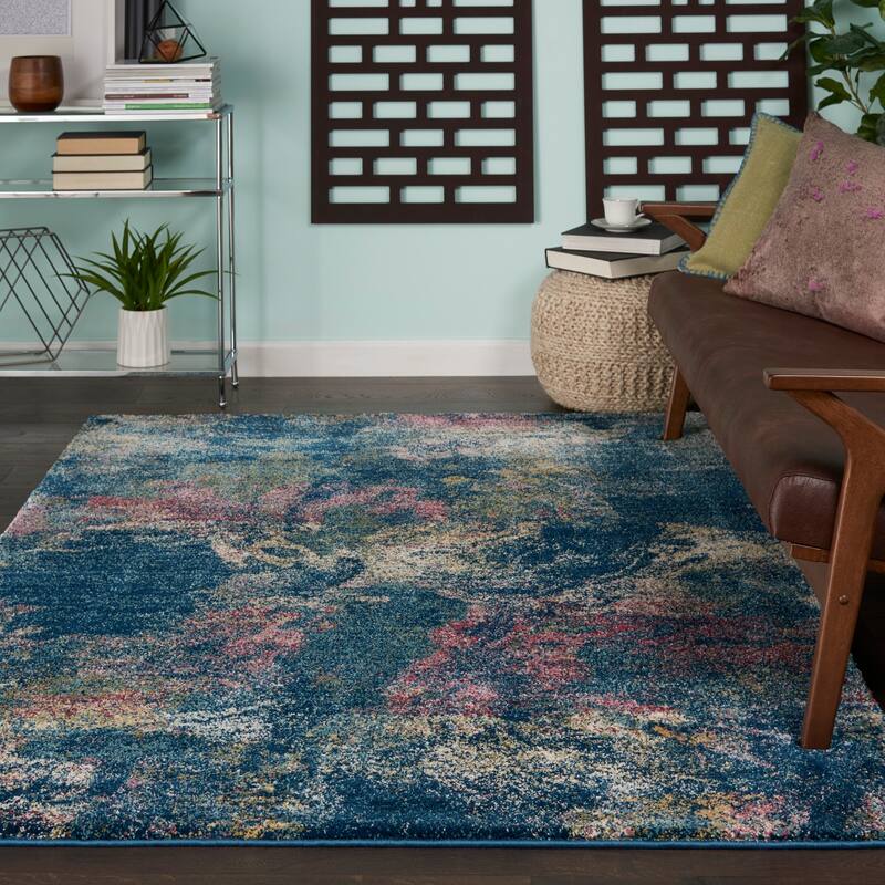Nourison Fusion Multicolor Abstract Shag Rug