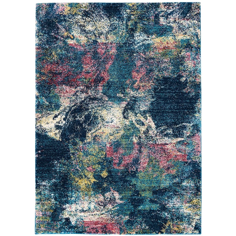 Nourison Fusion Multicolor Abstract Shag Rug - 7'10" x 10'6" - Blue/Multi - Runner/Rectangle