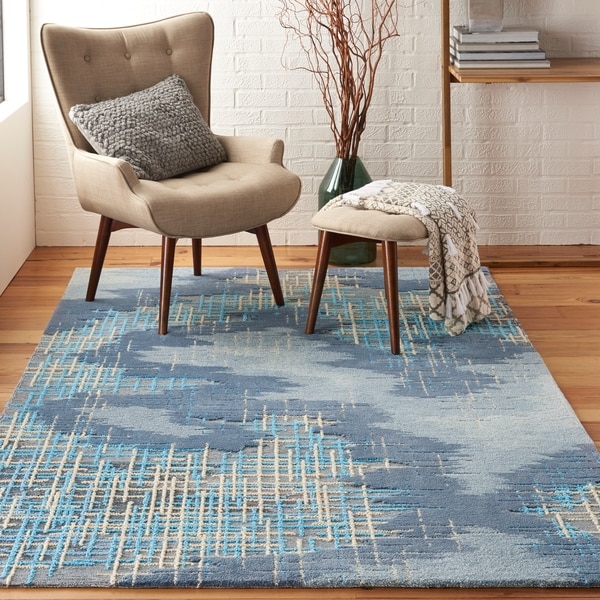 Nourison Symmetry Blue/Beige Area Rug