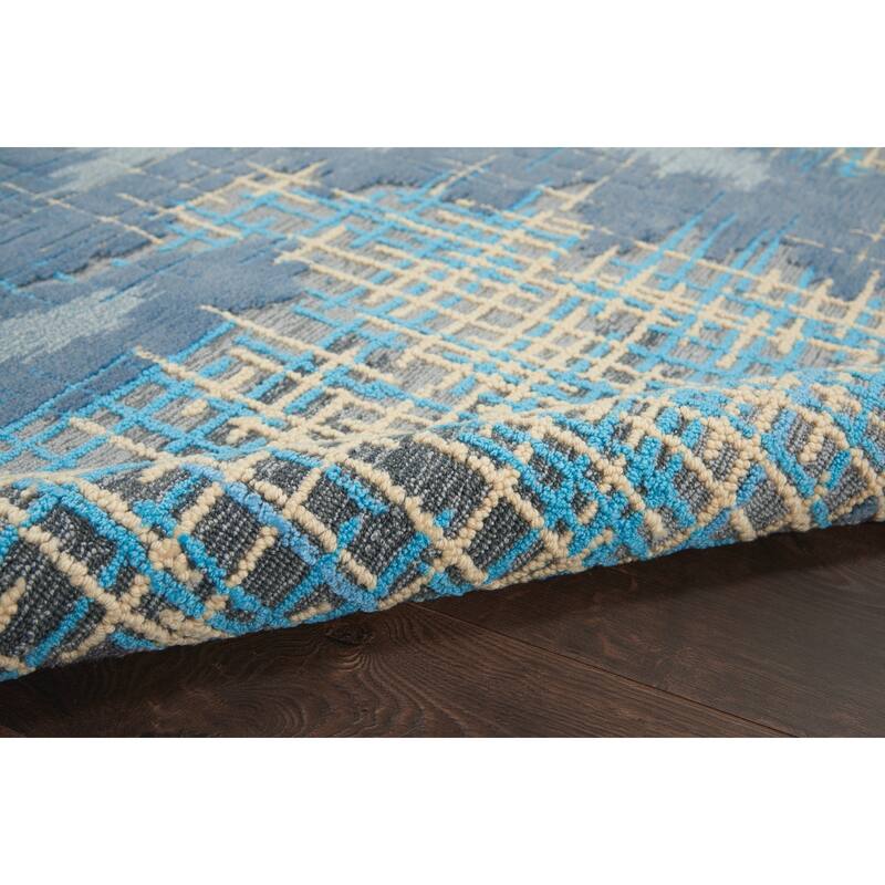 Nourison Symmetry Blue/Beige Area Rug