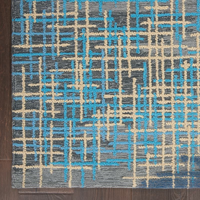 Nourison Symmetry Blue/Beige Area Rug