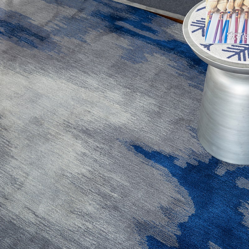 Nourison Symmetry Grey/Blue Area Rug