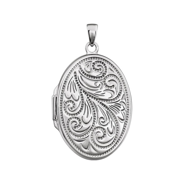 Beautiful Sterling silver 925 sterling Beaded Oval Silhouette Pendant