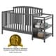 preview thumbnail 12 of 14, Storkcraft Greyson 4-in-1 Convertible Crib and Changer - 2 Open Shelves, Water-Resistant Vinyl Changing Pad with Safety Strap