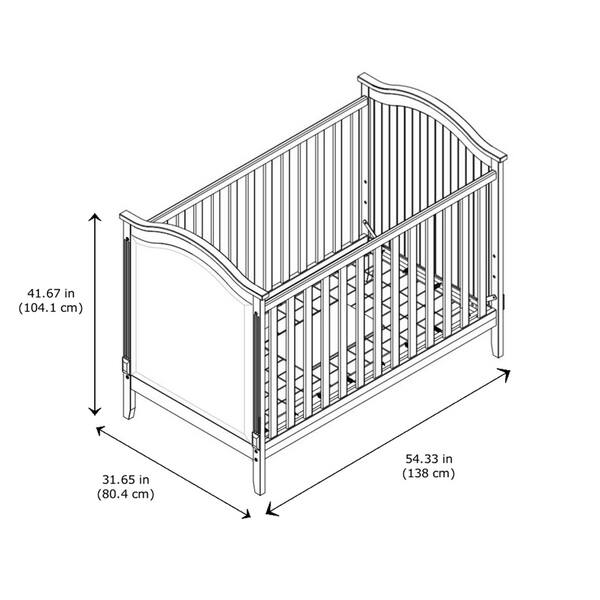 Storkcraft Rosehill Upholstered Convertible Crib - Adjustable Height Bed for Infant or Toddler