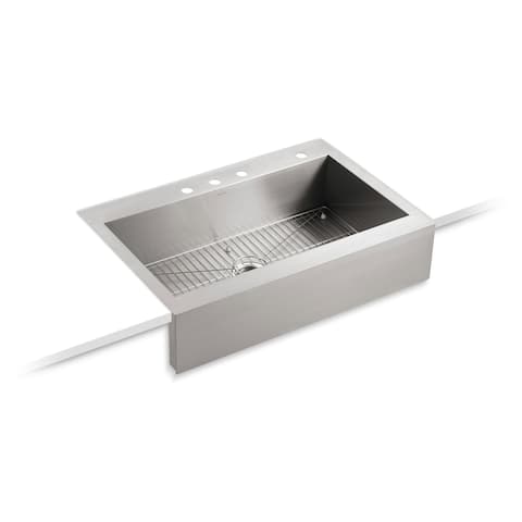 Kohler Vault 35-3/4" X 24-5/16" X 9-5/16" Self-Trimming Single-Bowl Apron-Front Kitchen Sink for 36" Cabinet