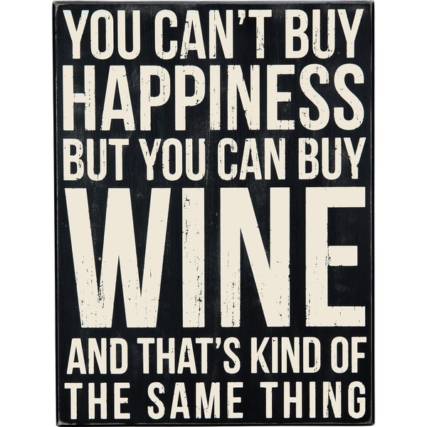 Box Sign - Can Buy Wine
