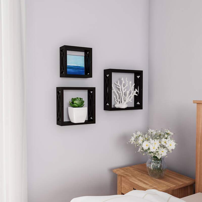 Porch & Den Gala Open Cube Wall Shelf Set with Hidden Brackets