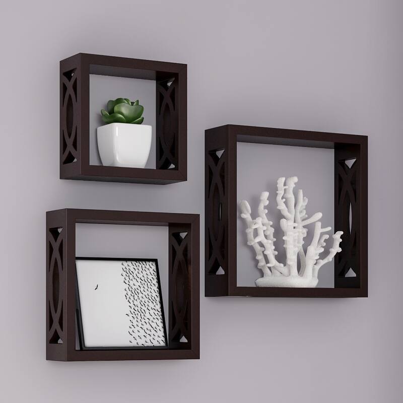 Porch & Den Gala Open Cube Wall Shelf Set with Hidden Brackets