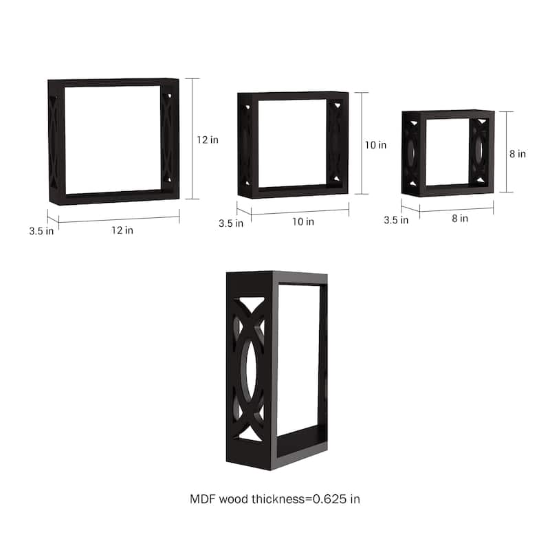 Porch & Den Gala Open Cube Wall Shelf Set with Hidden Brackets