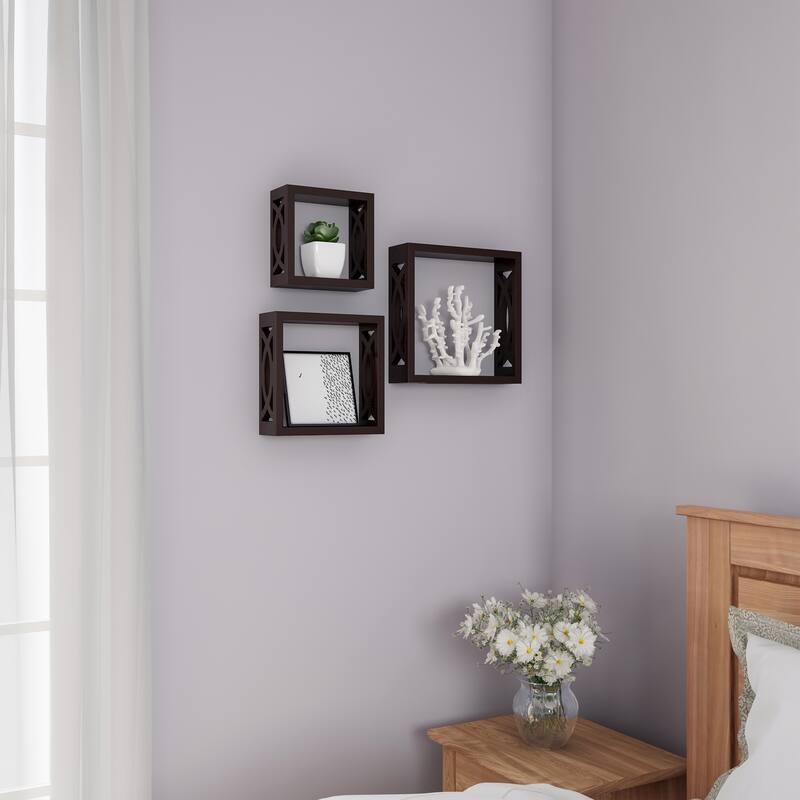 Porch & Den Gala Open Cube Wall Shelf Set with Hidden Brackets