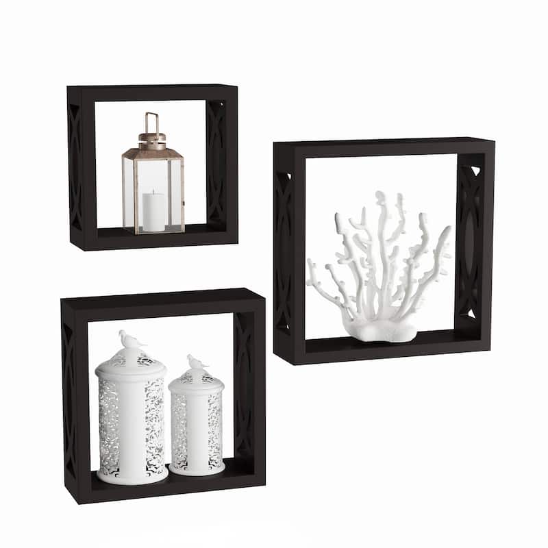 Porch & Den Gala Open Cube Wall Shelf Set with Hidden Brackets