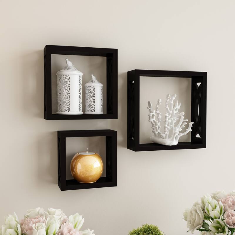 Porch & Den Gala Open Cube Wall Shelf Set with Hidden Brackets