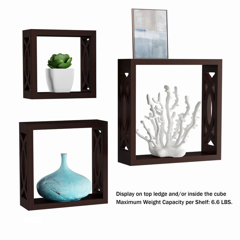 Porch & Den Gala Open Cube Wall Shelf Set with Hidden Brackets