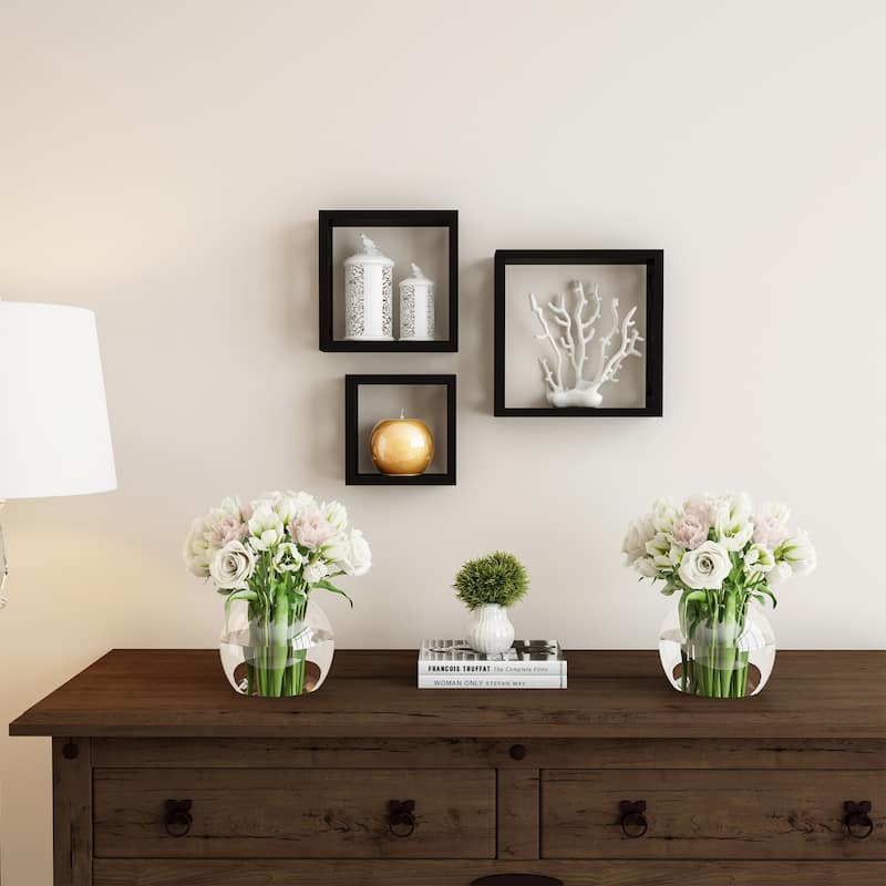 Porch & Den Gala Open Cube Wall Shelf Set with Hidden Brackets