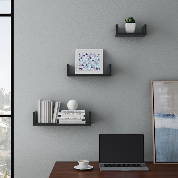 Shop Floating Shelves U Shape Wall Shelf Set With Hidden Brackets