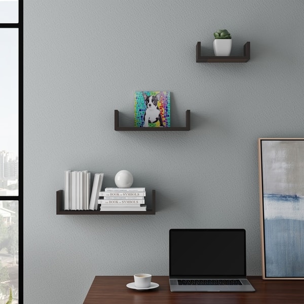 Shop Floating Shelves U Shape Wall Shelf Set With Hidden Brackets