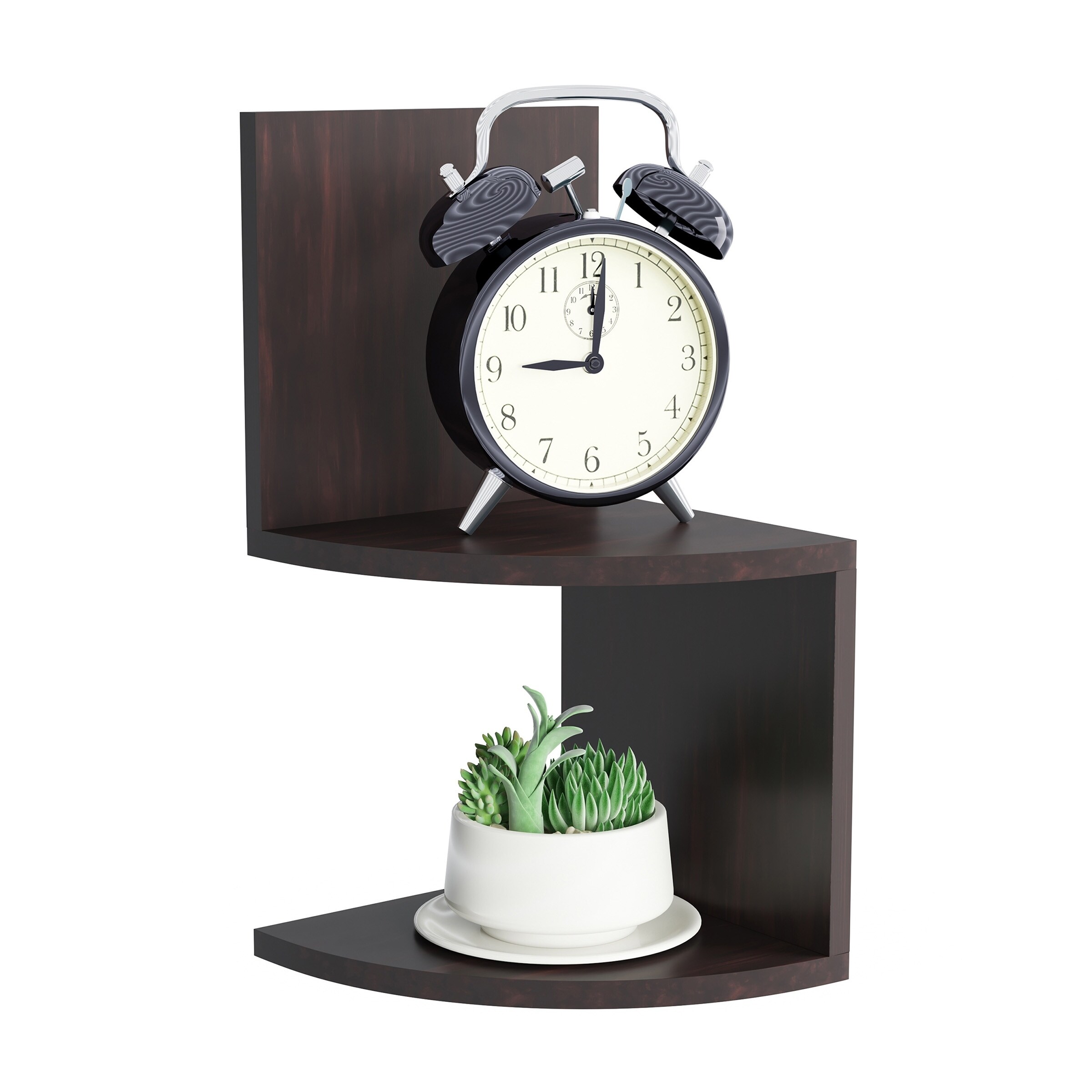 Shop Floating Corner Shelf 2 Tier Wall Shelves With Hidden Brackets By Lavish Home Overstock 26459214