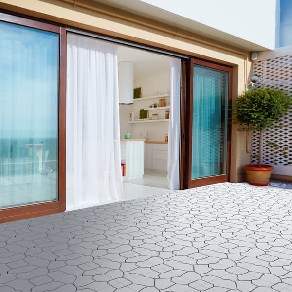 Patio And Deck Tiles Set Of 6 Interlocking Stone Look Outdoor Flooring Pavers By Pure Garden Overstock 26459216