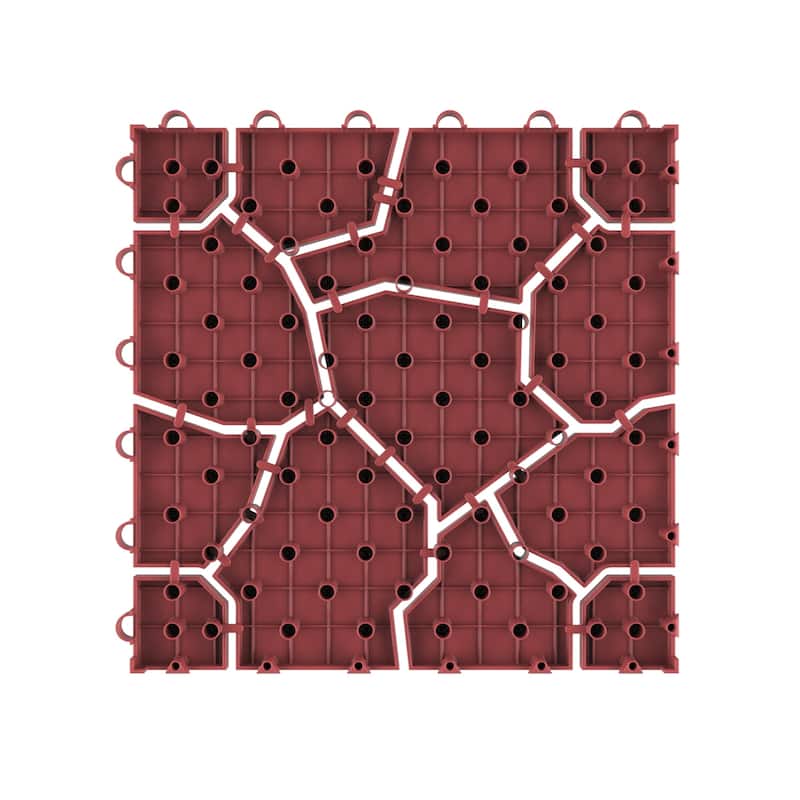 Deck Tiles - 6-Pack Polypropylene Interlocking Patio Tiles Pure Garden