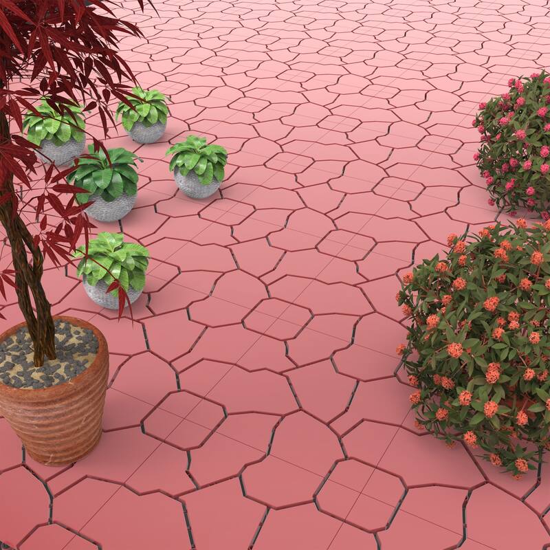 Deck Tiles - 6-Pack Polypropylene Interlocking Patio Tiles Pure Garden