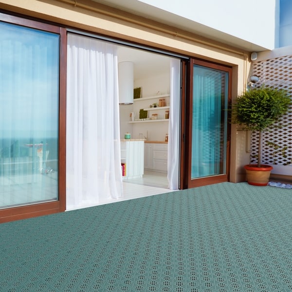 Shop Patio And Deck Tiles Set Of 6 Interlocking Diamond Pattern