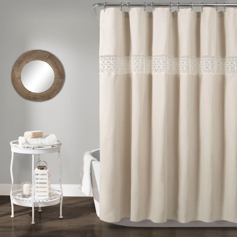 Lush Decor Dana Lace Shower Curtain - Neutral