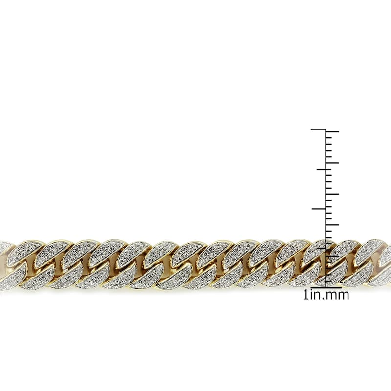 Auriya Men's 14k Gold 2 1/2 carat TW Diamond Curb Bracelet 8.5-inch