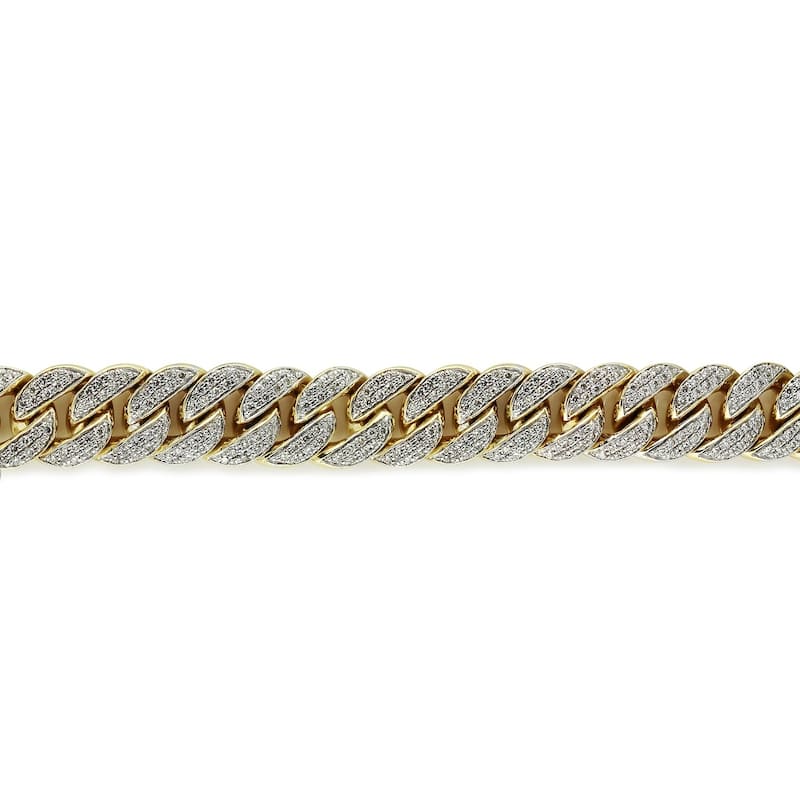 Auriya Men's 14k Gold 2 1/2 carat TW Diamond Curb Bracelet 8.5-inch