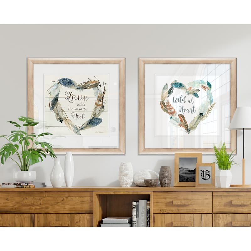 Feather Love Nest -2 Piece Set - 16 x 16